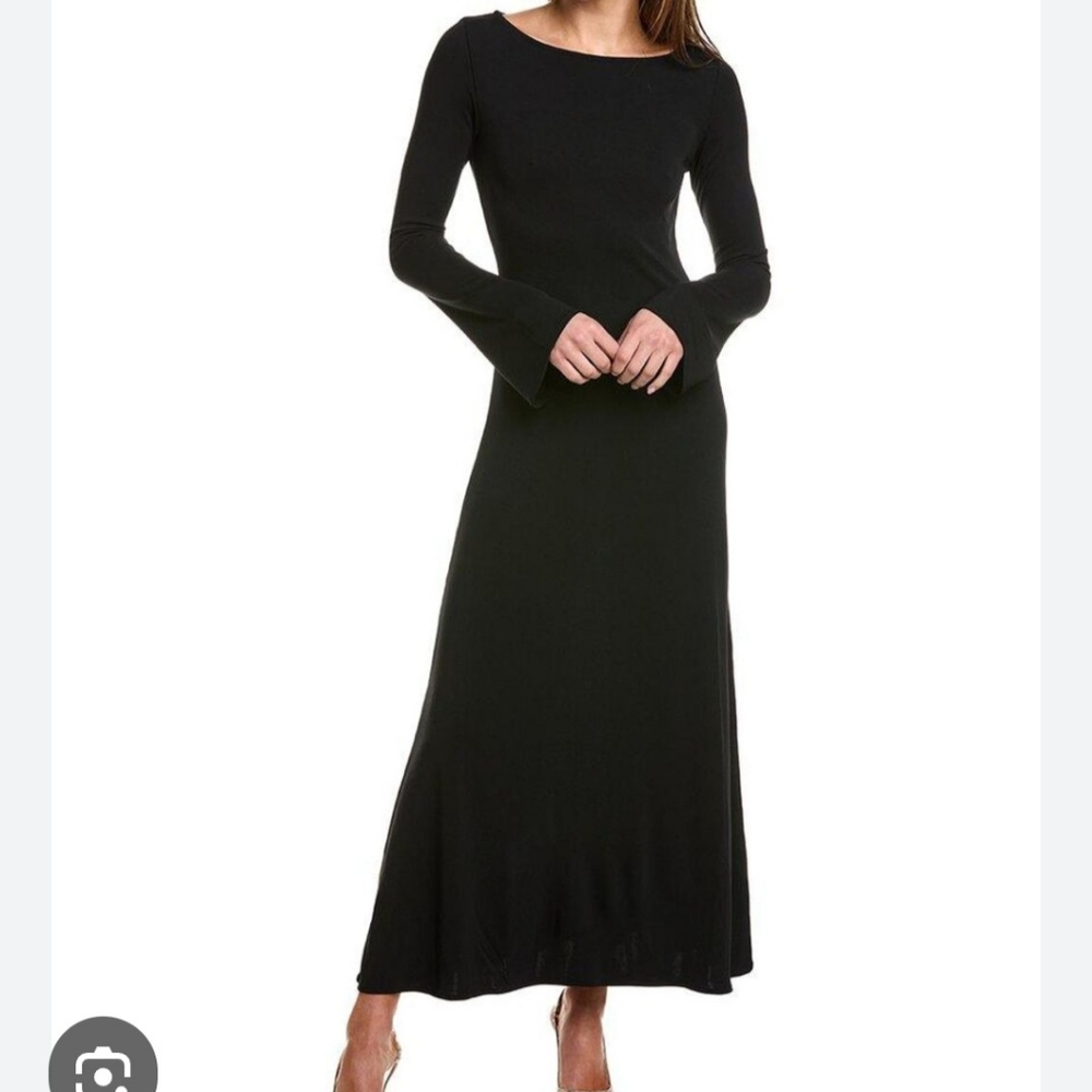 ALL SAINTS CAROLINA BLACK FLARED MAXI DRESS 12